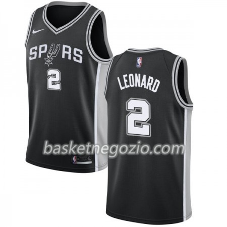 Canotte Uomo San Antonio Spurs Kawhi Leonard 2 Nike 2017-18 Nero Swingman
